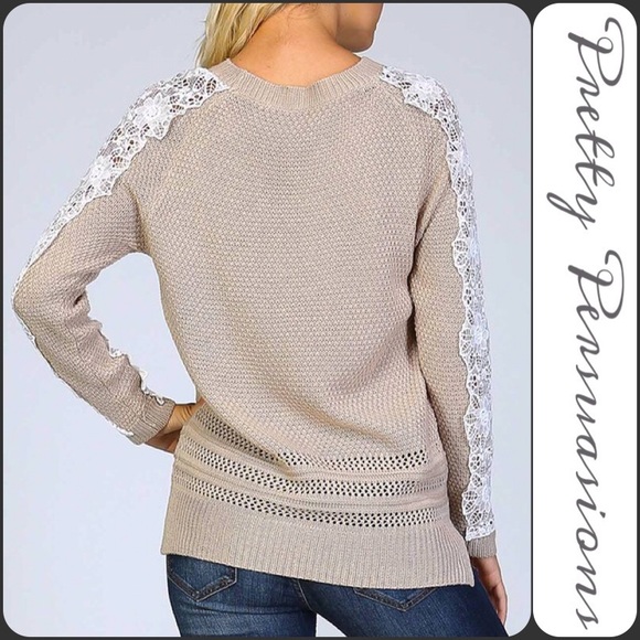 LAST 2‼️Crochet Knit Appliqué Raglan Sweater - Picture 5 of 6